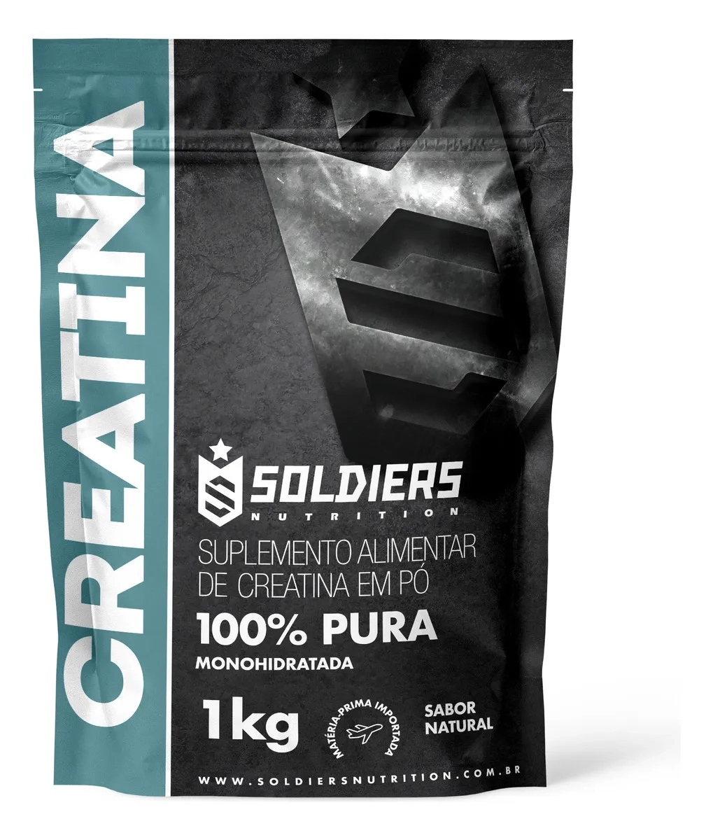Creatina Monohidratada 1Kg Soldiers Nutrition 100% Pura Importada Alta Performance Músculo Treino