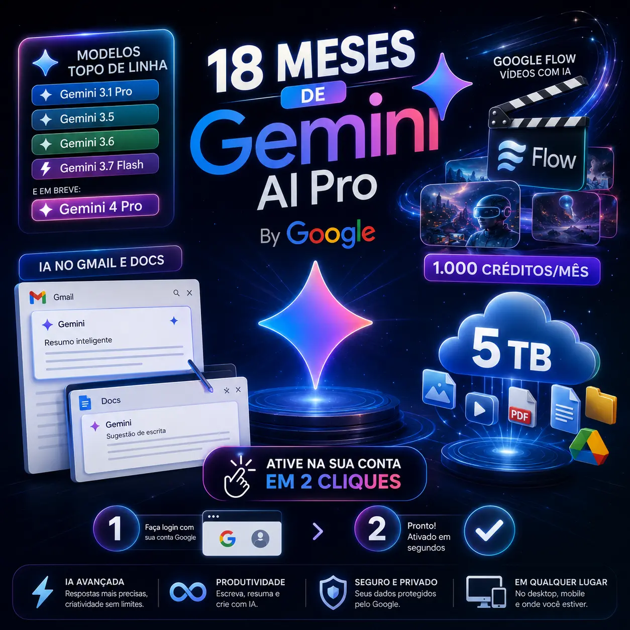 Gemini AI Pro: 18 Meses (Google AI Pro)